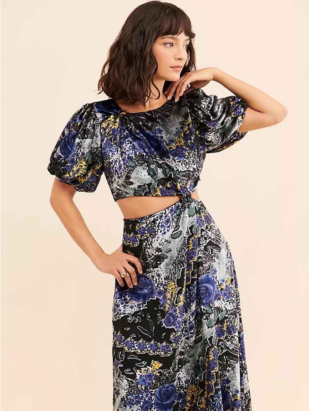 Anthropologie Velvet Cut Out Dress